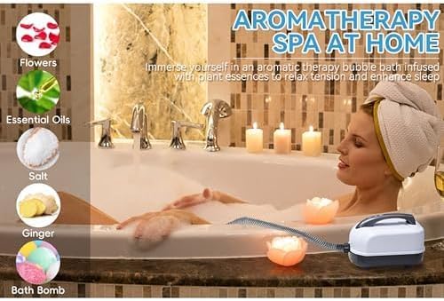 Alfombrilla de masaje con almohada inflable y control remoto, impermeable, antideslizante, con potente bomba de aire, ajuste de 6 velocidades para un mejor sueño