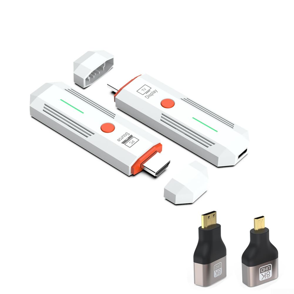 Trasmettitore e ricevitore HDMI wireless, 1080P Full HD, portata di 50 m, & Play, Dual Band 2,4/5,8 GHz, laptop, fotocamera, TV Box (bianco)