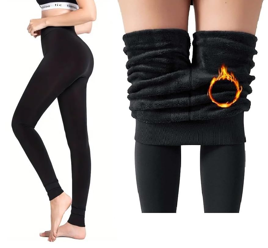 helisha Women's & Girl's Winter wear Warm Thermal Thick Fleece Stockings Leggins Tights Women Slim Fit Pants (Free-Size) Comfortable Between 26 to 34 Waist-picture-22