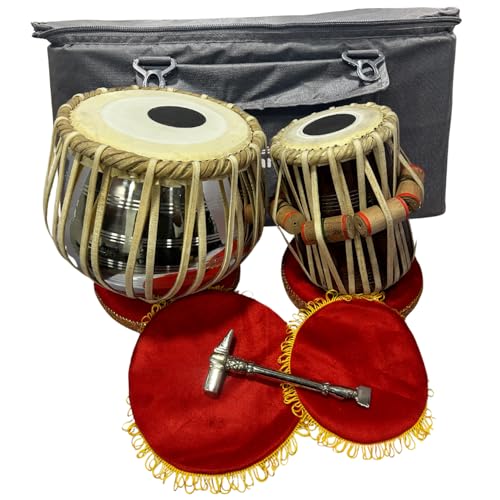 Musicians Mall Regular Bombay Tabla Set includes a Rosewood Dayan Brass Bayan Tabla Rings Hammer Covers and a Bag. Shipped from California