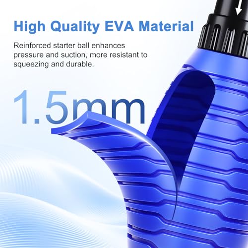 Image of fishkeeper Siphon Ball Pump Head Replacement - Compatible with FK018 and Most Manual Aquarium Gravel Cleaners, 80GPH High Pressure Quick Start Vacuum Pump for Easy Water Change (Small)
