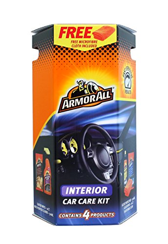 Armor All Car Care Kit, Interior Auto Cleaning Gift Set with Car Wipes, Glass Cleaner, Gloss & Spray