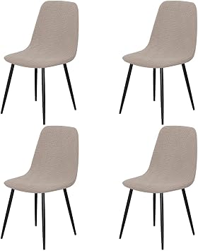 4 Pack Stretch Shell Dining Chair Mid Century Modern Armless Lounge Slipcovers for Dining Room, Kitchen, Living Room