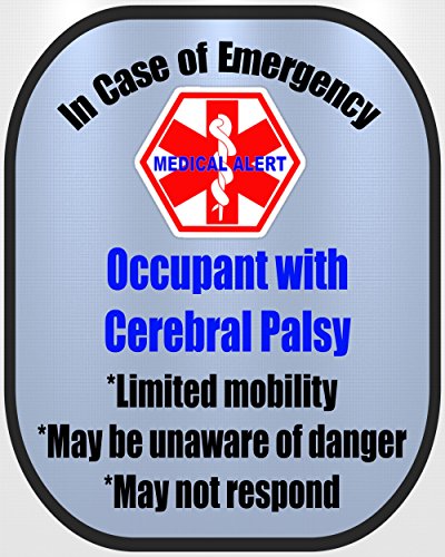 Cerebral Palsy 2 Pack Medical Alert Safety Decal Sticker