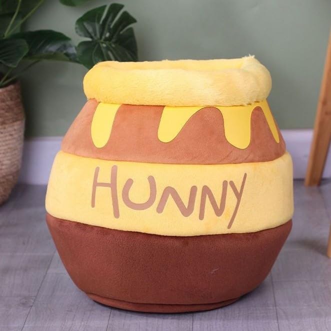 Huipalon Cat Bed Honey Pot Cat Cave Bed Soft Rebound Sponge Memory Foam Cat Nest with Removable Honey Cushion Cute Cartoon Design Pet Bed for Cats and Pets 43×27 CM - Image 3