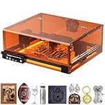 Laser Graviermaschine 10W, L2 MAX mit Gehäuse Lasergravur, 7 Sicherheitsverbesserungen, 0,01mm Präzision CNC Hochpräzise Laser Cutter 300x300 mm Arbeitsbereich für Holz, Metall, Acryl, Glas, Leder