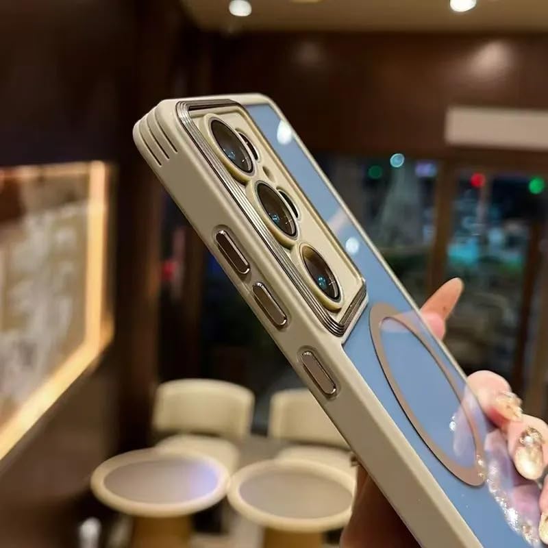 Image of VONZEE PC,TPU Magnetic for Samsung S25 Plus 5g Case,Upgraded Full Camera Protection,Compatible with Magsafe,Drop Protection,Clear Transparent Back Bumper for Samsung S25 Plus 5G(Lavender Grey)