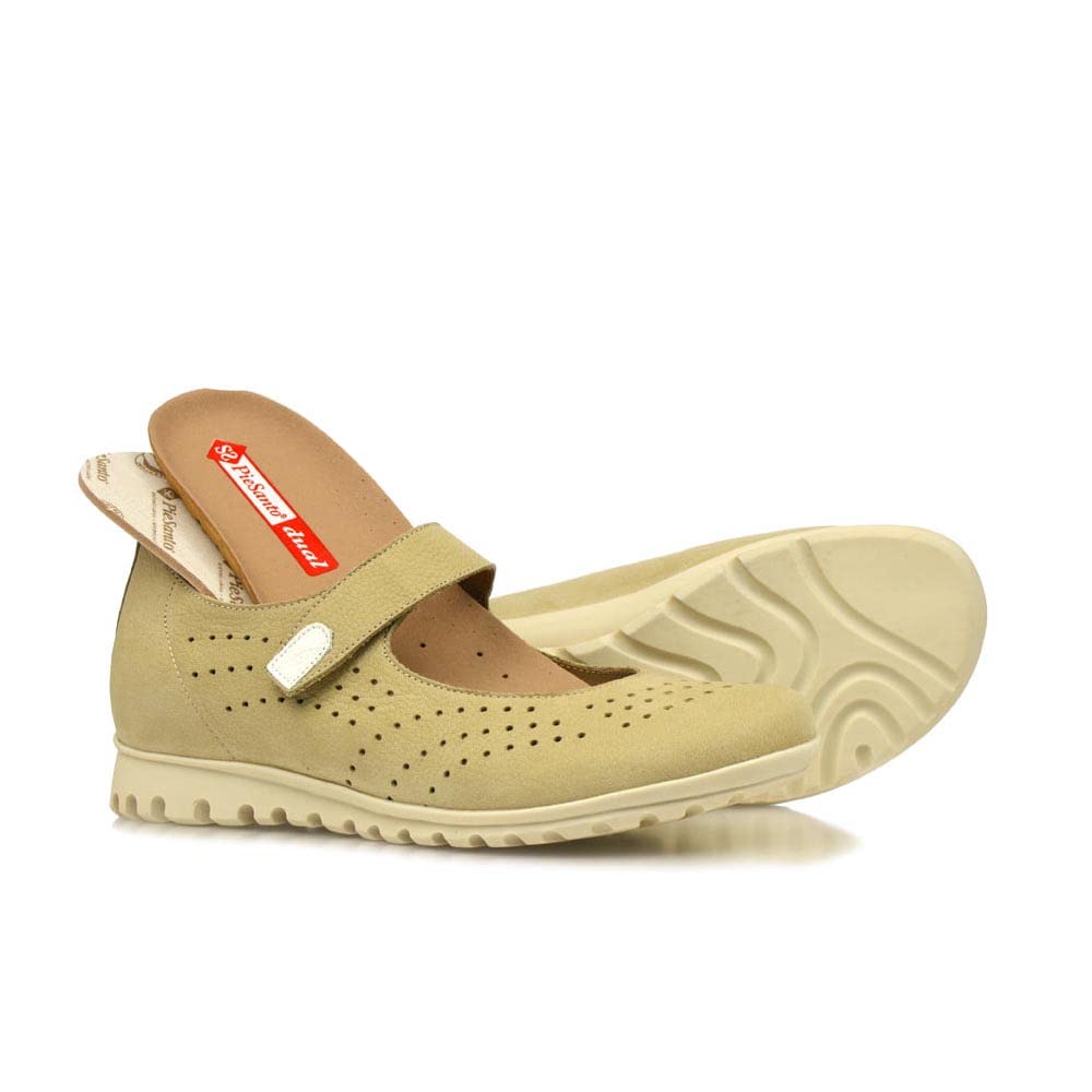 PieSanto - Zapato Bailarina en Piel con Cierre Gancho y Bucle 220563 para: Mujer
