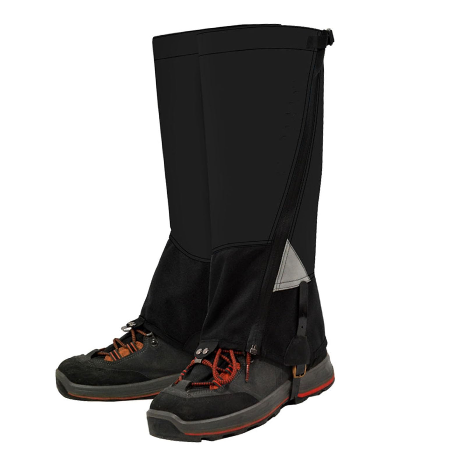 Polainas de Nieve, Polainas de Tobillo Resistentes al desgarro, for Senderismo en Barro, y Nieve, Caza, Escalada o esquí, aplicables a Hombres y Mujeres(Black,M)