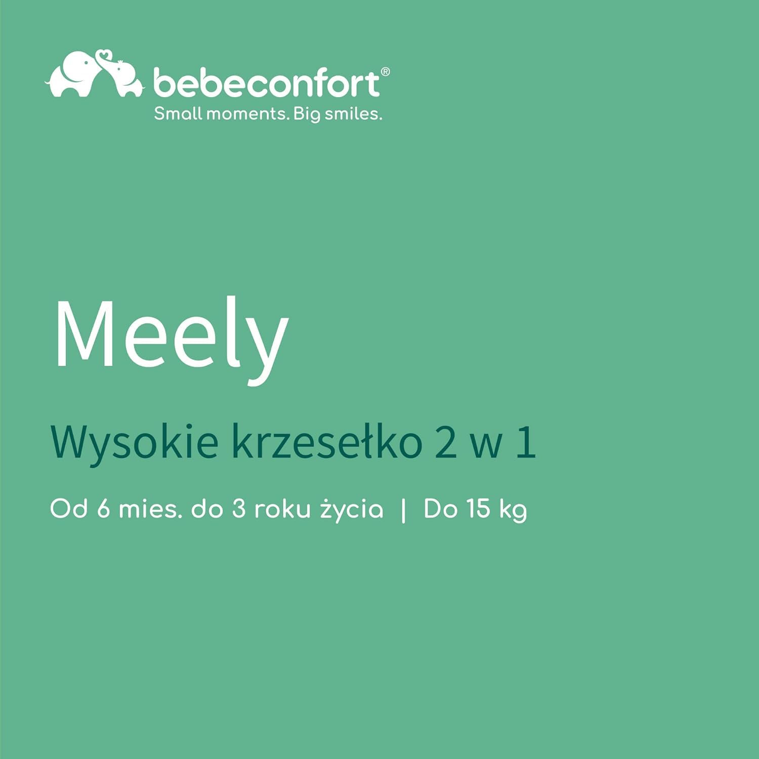 Bebeconfort Meely, regulowane kszesełko do karmienia 2 w 1 zmienia się w krzesełko dla dziecka, 6 miesięcy - 3 lata (maks. 15 kg), lekkie (3,3 kg), łatwo się czyści, 5-punktowa uprząż, Dark Grey
