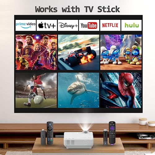 Mini-projector, draagbare beamer, Full HD, 720p, 8500 lumen, thuisbioscoopprojector, compatibel met HDMI, USB, AV - Image 6