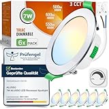 ALUSSO Downlight LED Techo Empotrable Regulable, 6 Pack