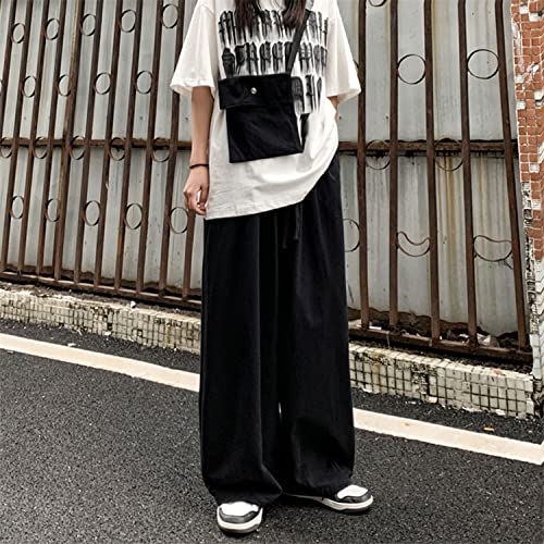 Goth Baggy Cargo Pants Outdoor Y2K Causal Trousers BDU Hippie Loose Wide-Leg Patchwork Pants with Large Pockets4