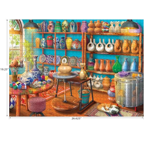 Image of RoseArt - Hobby Haven - Pottery Studio - 1000 Piece Jigsaw Puzzle for Adults
