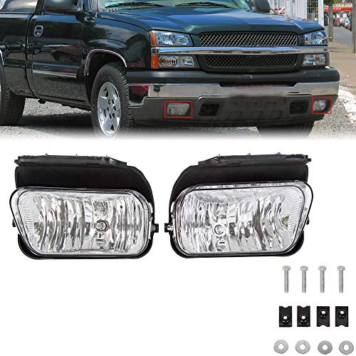 ECOTRIC Bumper Fog Lights Lamps Compatible with 2003-2007 Chevy Silverado...