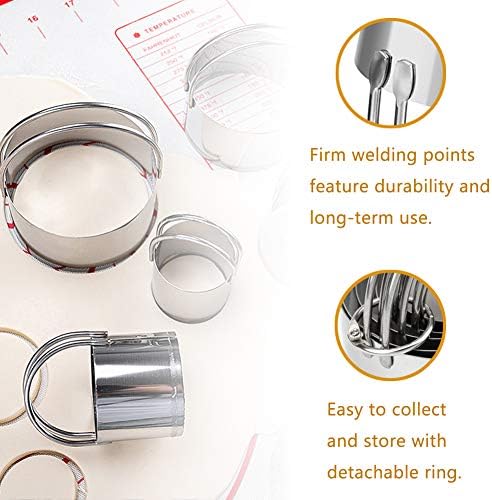 bayKookia Biscuit Cutter Set, Cookie Cutters Shapes (5 Pieces) ,Professional Stainless Steel Round Donut Cutter with Handle
