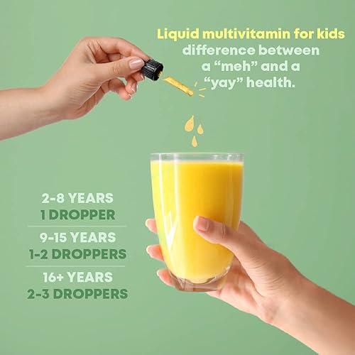 Miniatura 6 de JoySpring Toddler Multivitamin Liquid Drops from Herbs and Jelly Bean Vitamins, Kids Multivitamin Gummies with A, C, D, E, B6 &amp; B12, Niacin, Folate,