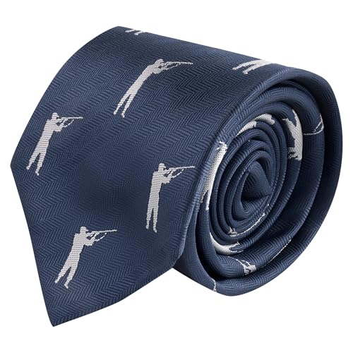 Cravate bleu marine brodée à chevrons King & Priory pour homme