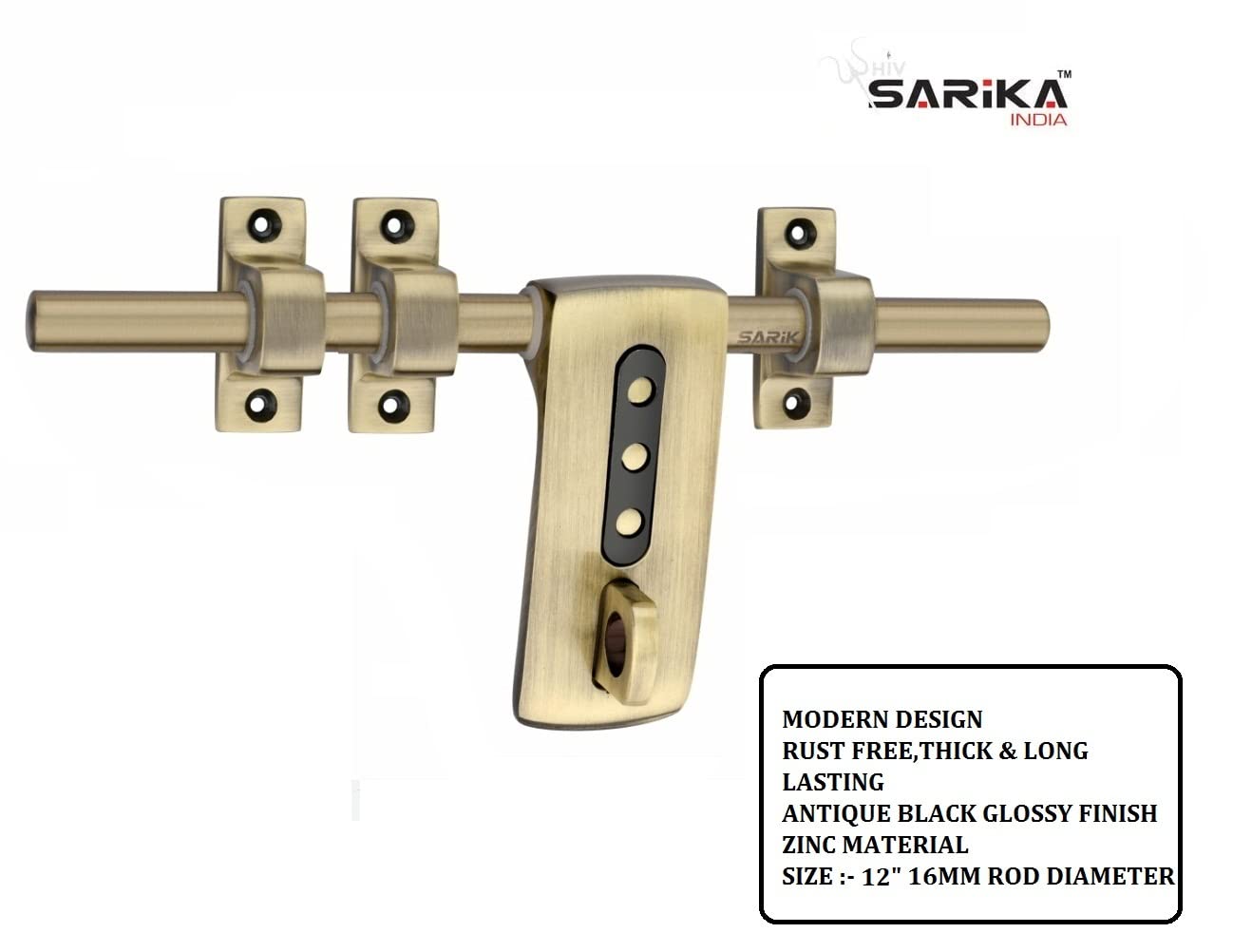 Soul Craft Stark 12" Zinc Aldrop | Fancy Door Fitting Kit, Accessory | Antique Brass | Double Door | 003 — Amazon image 3