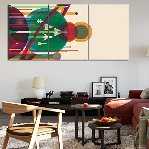 Impression sur toile avion géométrique triptyque moderne pour salon - 3