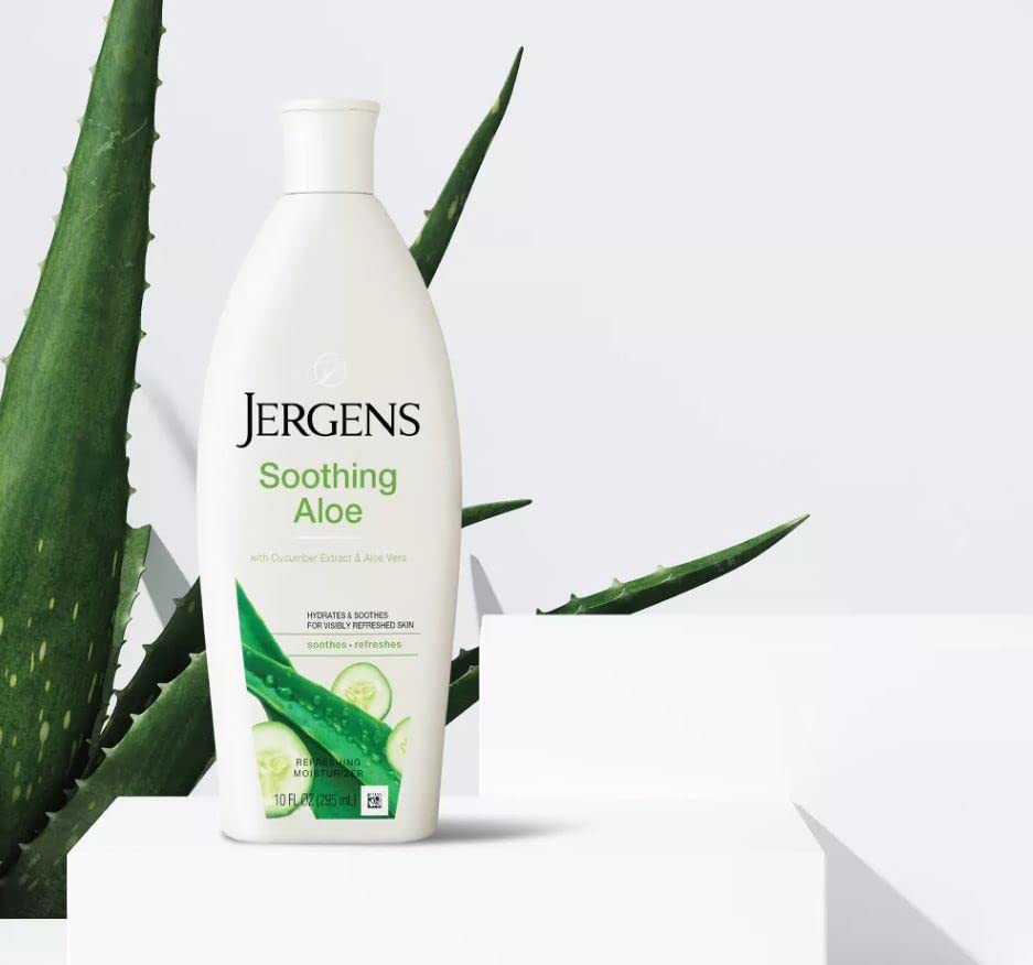 Miniatura 4 de Jergens Loción hidratante refrescante calmante para alivio de aloe - 10 onzas, paquete de 5
