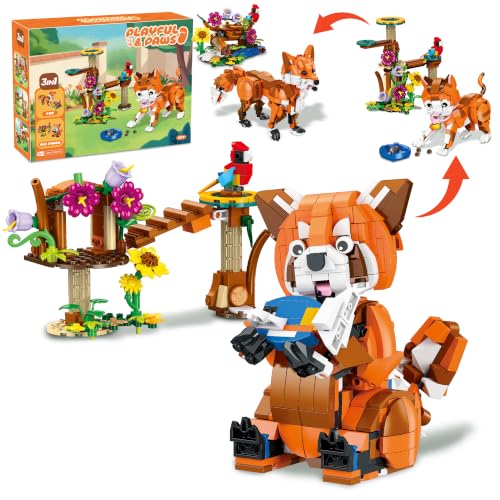 3-in-1 Animal Building Set (Cat, Red Panda, Fox) - image 1
