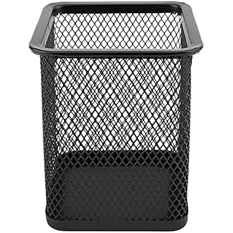 D.RECT Metal Square Pen Holder | Pen Holder Cube Made of Wire Metal | Mesh Multifunctional Cup for Ballpoint Pen Black, (110443) Cover