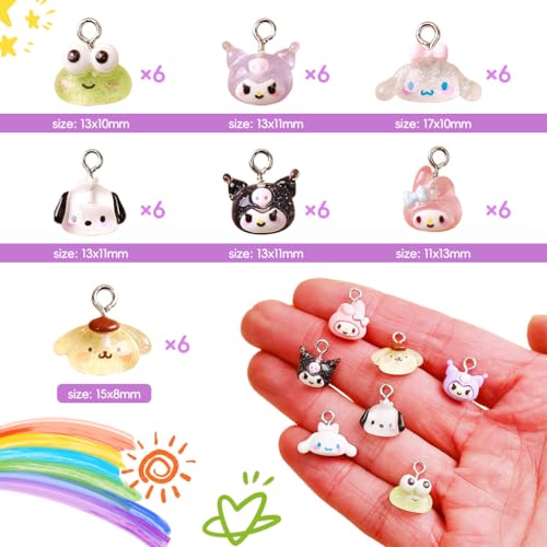 Image of SANNIDHI Charms for Bracelet Making, Various Designs Pendant Charm for Jewelry Making, Cartoon Mini Bracelet Pendants, Resin /Metal Jewellery Charms for DIY Necklace Crafts Phone Charm
