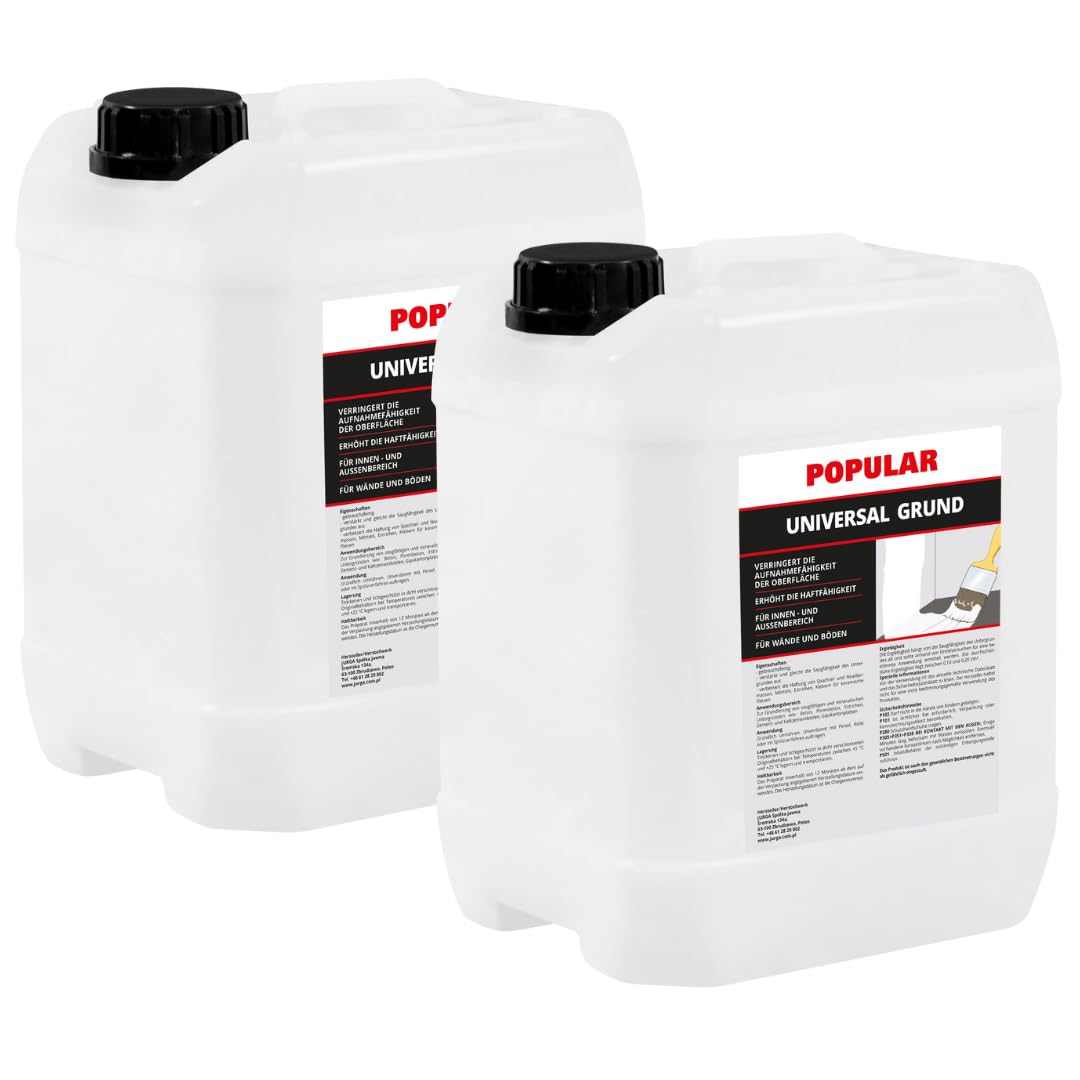JURGA Universal Grund Popular (20L≈100m² bis 200m²) Grundierung für Wand & Boden (2x 10l)