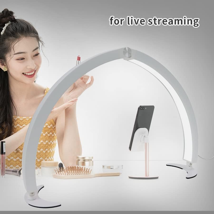 FOSA Half Moon Nail Desk Lamp 40W 28in Led Light for Nails Foldable, Adjustable Brightness, Color Temperature, Led Manicure Desk Lamp with Remote