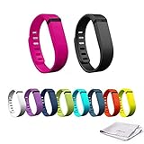 innis®10pcs Large Wristband:Black,White,Rose Bloom,Purple (Purple/Pink),Navy (Blue),Slate (Blue/Grey),Lime (Green),Teal (Blue/Green),Orange,Lemon Yellow Replacement Band + Clasps For Fitbit Flex /No Tracker+1× innis® logo Cloth(15cm*15cm)