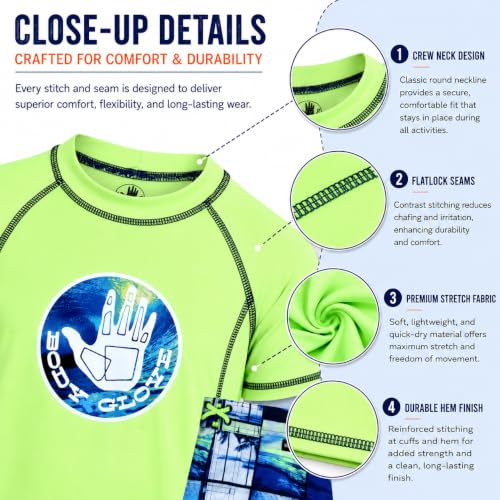 Image of Body Glove Little Boys 2-Piece Rash Guard Swimsuit Set