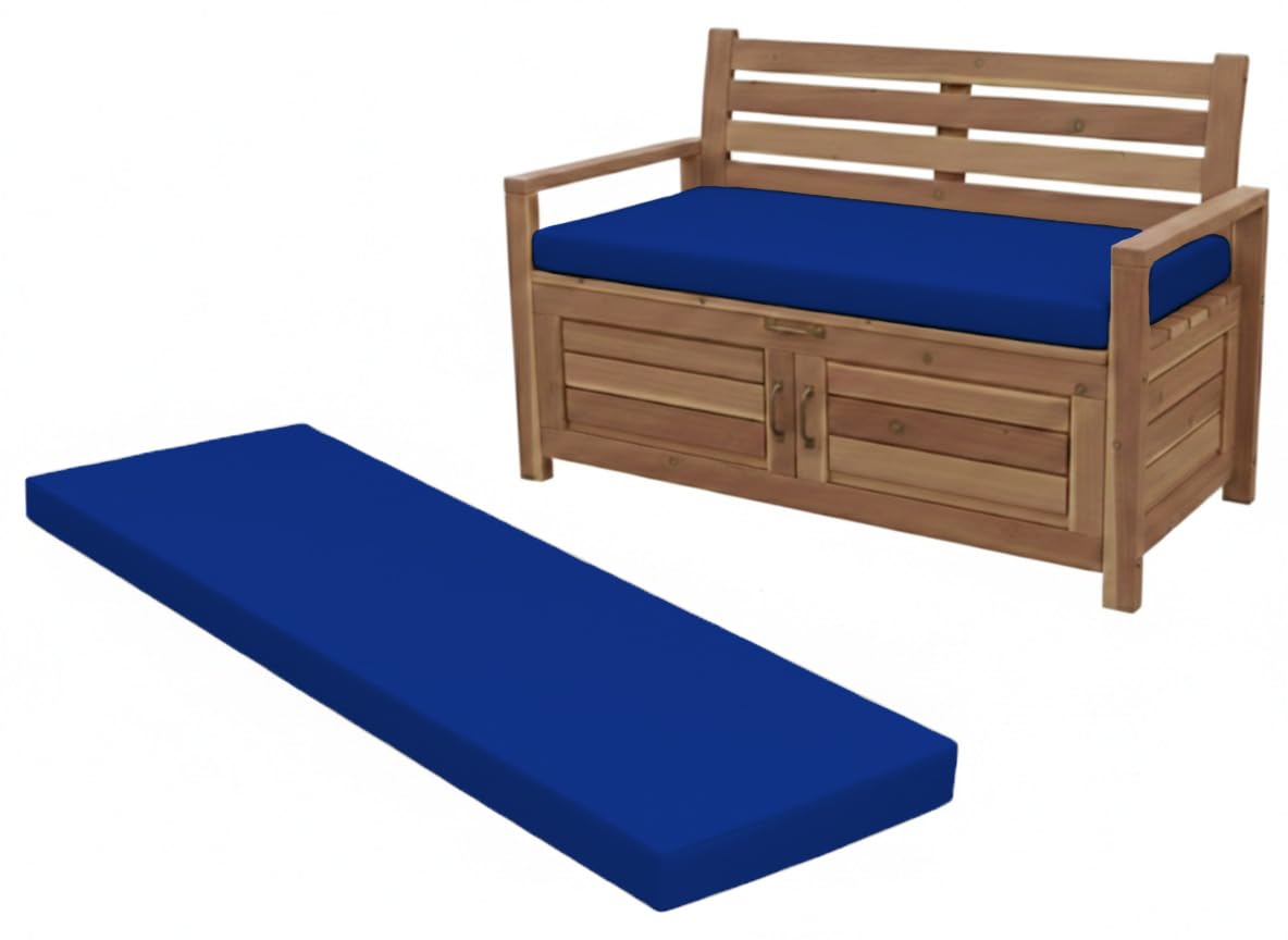 Cuddle Cloud Waterproof Garden Keter Bench Cushion Seat Pad Replacement Cushion for Iceni & Eden Storage Box 128x50x5cm Lightweight & Durable Seat Pad Cushions (Royal Blue)