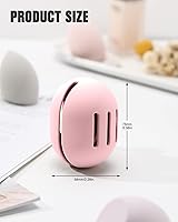 Vista 7 de FERYES Soporte para esponja de maquillaje de 2 piezas – Estuche para licuadora de maquillaje de silicona ecológica inastillable para viajes