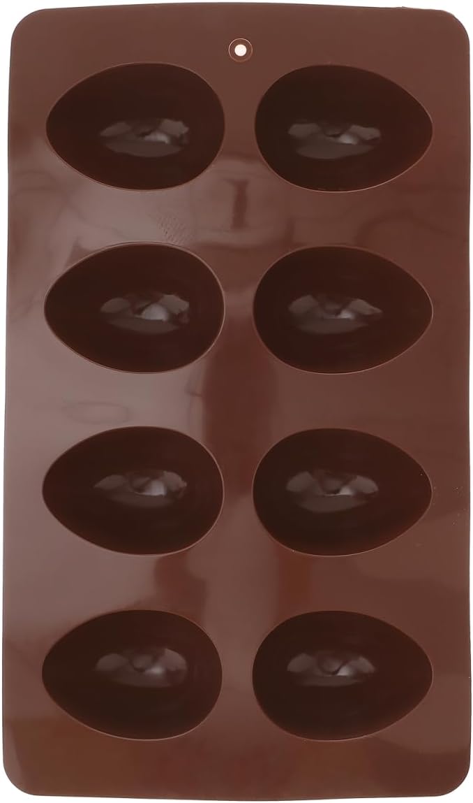Amosfun Molde de silicona para hornear pastel de 8 cavidades con forma de huevo de Pascua para cocinar bricolaje, perfecto para magdalenas y