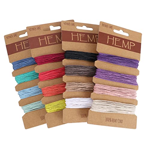 NUOBESTY Hemp Rope Craft Thread Cord and Diy Twine Cord for Jewelry Making Supplies for Bracelets Key Chains Scrapbooking Twine Rope Projects