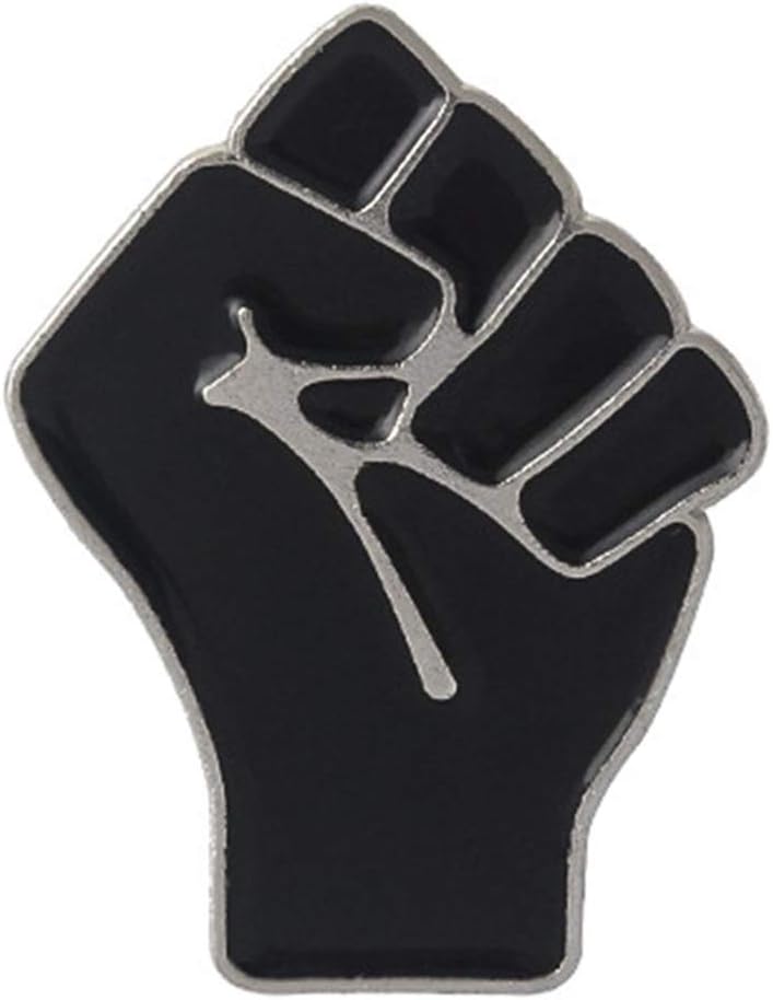chenpaifBrooch Pin, Black, Hard Enamel Raised Fist, Black Lives Matter Solidarity Symbol