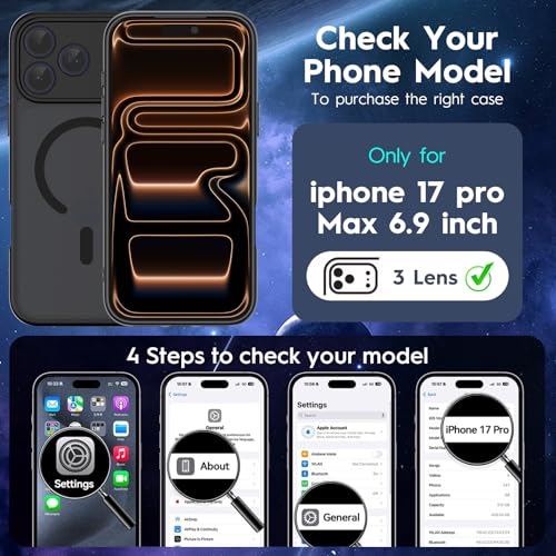MYY Magnetic for iPhone 17 Pro Max Case, 6.9 Inch, Matte Black - image 2