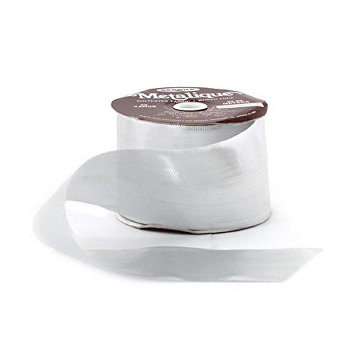 Berwick Offray Dynasty Metalique Silver Ribbon - 1/2 Inch Width X 25 Yards Roll
