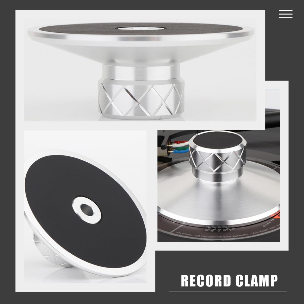 Stabilizzatore di Vibrazioni di Lega per Dischi in di Alluminio per e Peso Giradischi Migliora Magnesio Argento, Riduttore in Vinile Qualità Audio