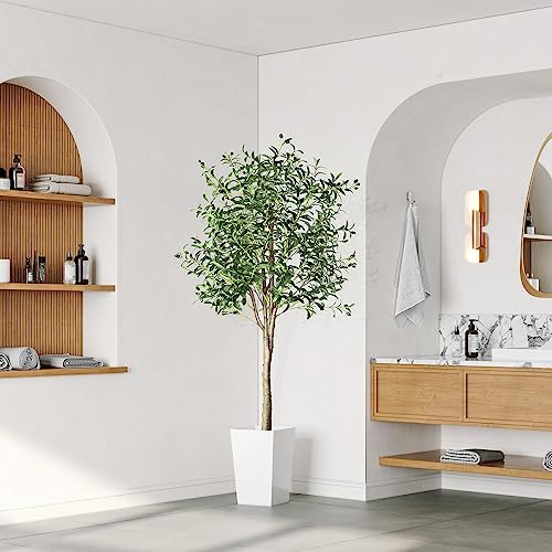 YOLEO Künstlicher Olivenbaum 180cm kunstpflanze Künstliche Pflanzen groß Olivenbaum Künstlich Kunstbaum wie echt für Wohnzimmer Schlafzimmer Büro Deko (Typ 2)