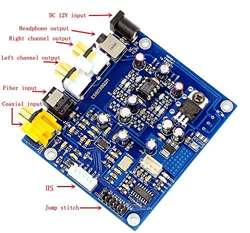 Miniatura 4 de YJ ES9038 Q2M I2S DSD Decodificador de entrada coaxial óptico DAC DC 9-15V