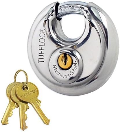 Heavy-Duty 2-3/4" 70mm Disc Padlock Cut-Resistant Short Shackle - Stainless Steel Body