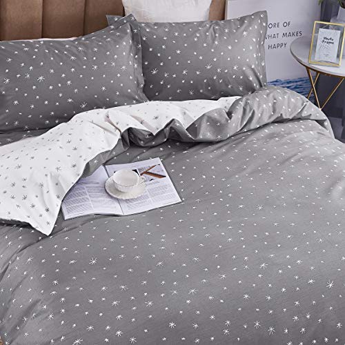 OAITE Duvet Cover Set, 100% Cotton Duvet Cover, Ultra Soft and Easy Care, Bedding Queen Size Set, 3-Piece Duvet Cover Set Includes 2 Pillow Shams