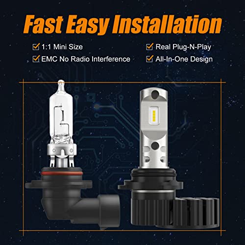 Xenooto 2023 Upgraded 9005 Hb3 Led Headlight Bulbs, 3X Brightness High Beam / Low Beam, 6000K Cool White, Plug And Play Conversion Kit, Pack Of 2 #TOP2