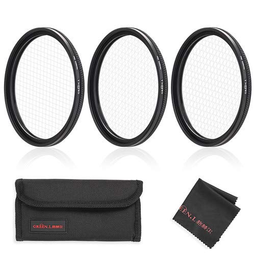 77mm Star Filter,GREEN.L 2rd Generation Slim Variable Starburst Filter(4 Points,6 Points,8 Points) with Cleaning Cloth + 4 Slot Filter Pouch