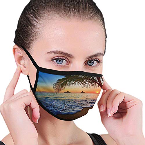 Preisvergleich Produktbild Bequeme winddichte Maske, Pacific Sunrise am Lanikai Beach, bedruckte Gesichtsdekorationen für Frauen und Männer