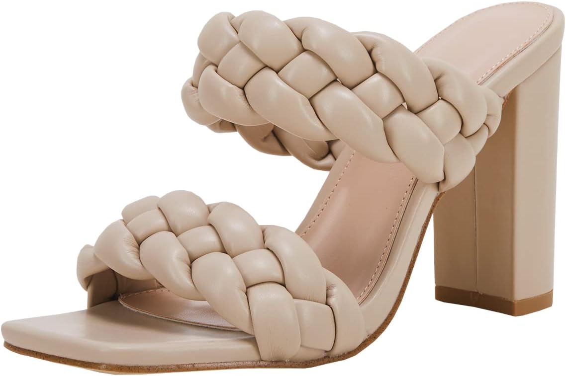 VETASTE Women's Sandals - Braided Chunky Heel