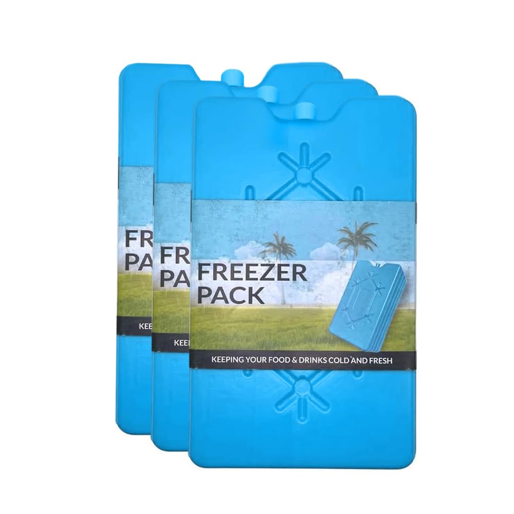 Freezer Blocks for Cooler Bags, Reusable Ice Packs for Lunch box, Travel, Picnic, and Outdoor Activities, Ice Blocks (3 Pack) - Sold by ANGIX