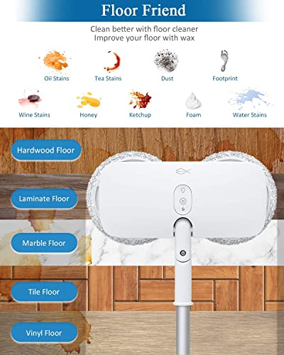 Cordless Electric Mop,2-In-1 Electric Spin Mop With Bucket For Floor Cleaning,Up To 60 Mins,Motorized Dual Spin Mop Heads,4 Mop Pads,Less Than 50Db,Electric Spray Mop For Tile Hardwood Marble #TOP3